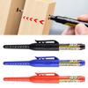 Black/Blue/Red 45mm Deep Hole Marker Pens Long Nib Head Carpenter Pen Waterproof for Measuring Woodworking Office Supplies