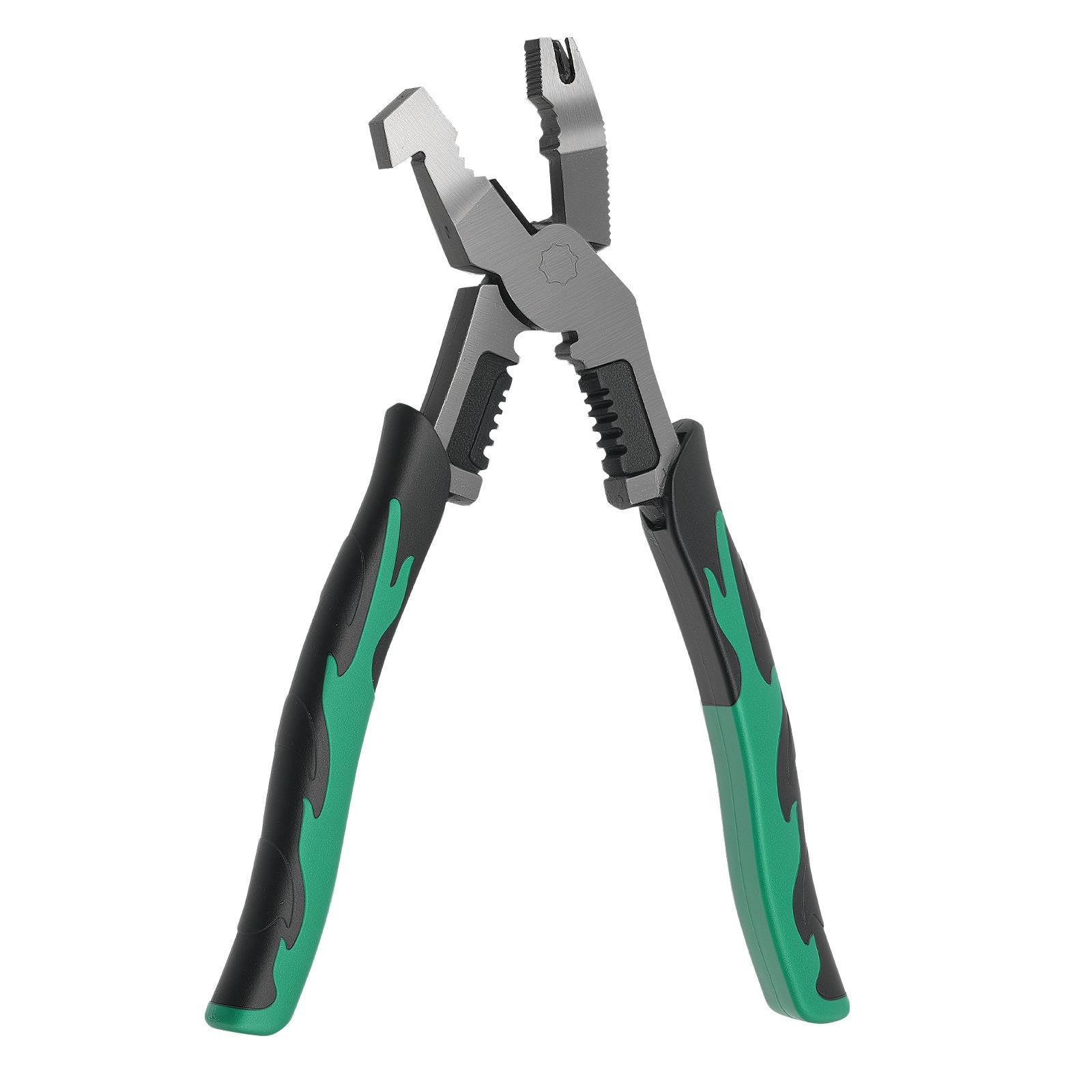 Multi-functional Cutting Pliers Offset Head and Lever Design Heavy Duty Nail Puller Wire Stripper Crimper Lineman Pliers Tools