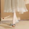 819-11 High heels women's spring 2025 new silver crystal bow wedding shoes pointed stiletto single shoes
