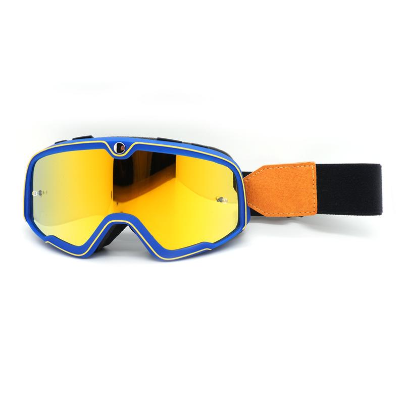 Trendy Retro-style Goggles for Motorcycle Riding, Racing, Outdoor Off-road Helmets, Windproof Riding Glasses