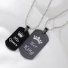 His Queen, Her King Stainless Steel Necklace for Men and Women - New European and American Style