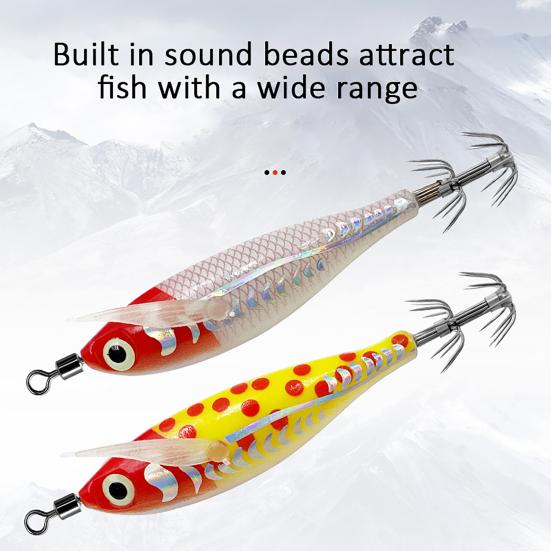 8CM/5.3G Shrimp Bait with Squid Jig Hook Swivel Luminous Realistic Bionic Artificial Lure Saltwater Freshwater Bass Walleye Trout Fishing Accessories