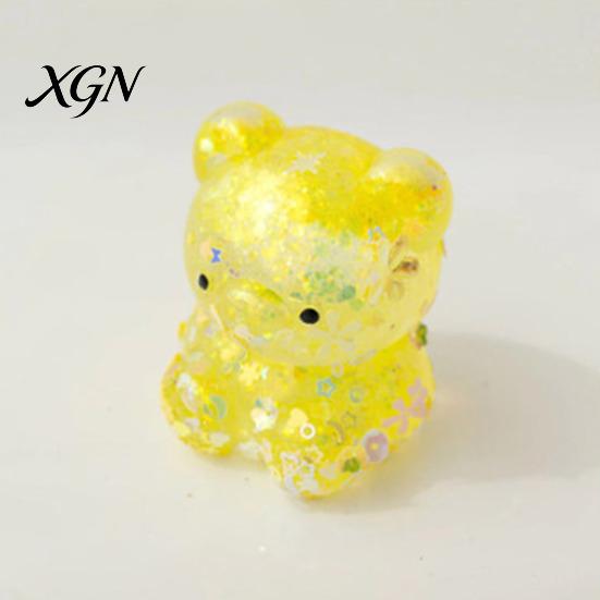Mini Stress Toy Glitter Bear Squeeze Relief Clear Sugar Office Desk Ball Sensory Soft Slow Rising Decompression Fidget