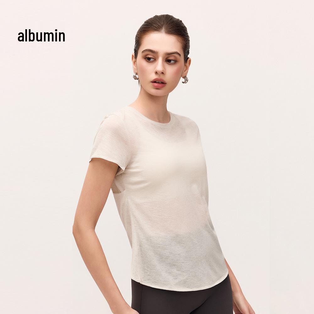 Women's Bamboo Yarn Yoga T-Shirt with Water Drop Back Design - Summer Pilates Fitness Wear