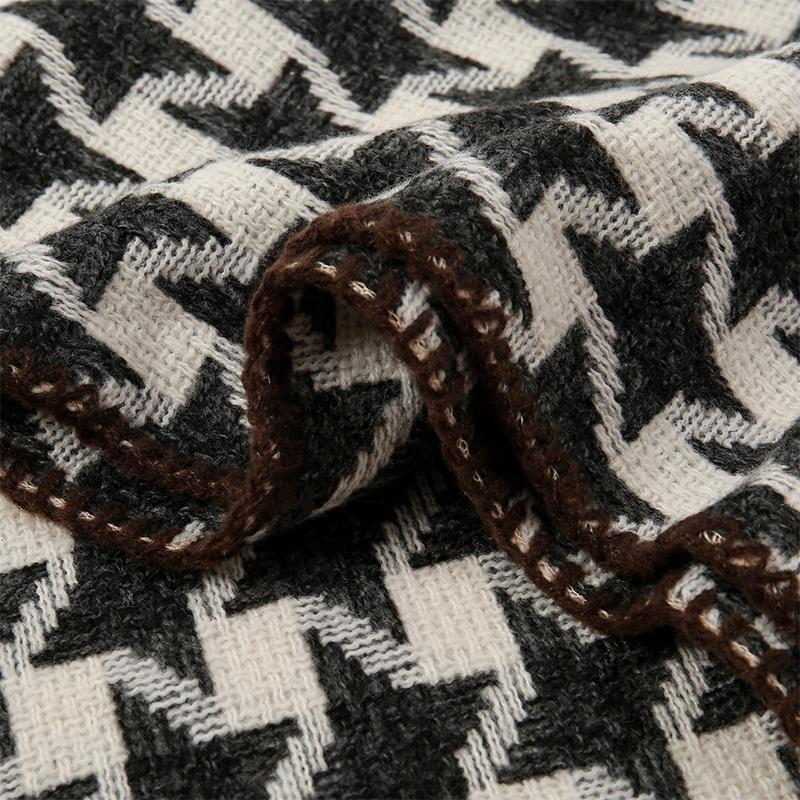 Neuer Winter Schal Kaschmir Marke Damen Schal Luxus Hahnentritt Dick Warm Pashmina Wickeltuch Hijab Foulard Bufanda Damen Stolen