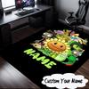 Custom Name Zombies Battle Rug for Living Room, Game Rooms, Office, Bedroom, Floor Mat Playful Design, Fan Gifts Christmas Decor