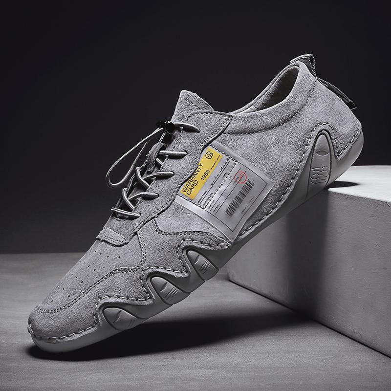 

Дышащая кожаная обувь для мужчин Лоферы Осьминог Повседневная обувь Мягкая обувь для вождения Мужские балетки Для ходьбы На шнуровке Мужская обувь 44 серый