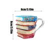 Novelty 3D Painted Books Coffee Mug Unique Books Stack Coffee Cup Creative Drinking Cup Collection Gifts for Literature Lovers