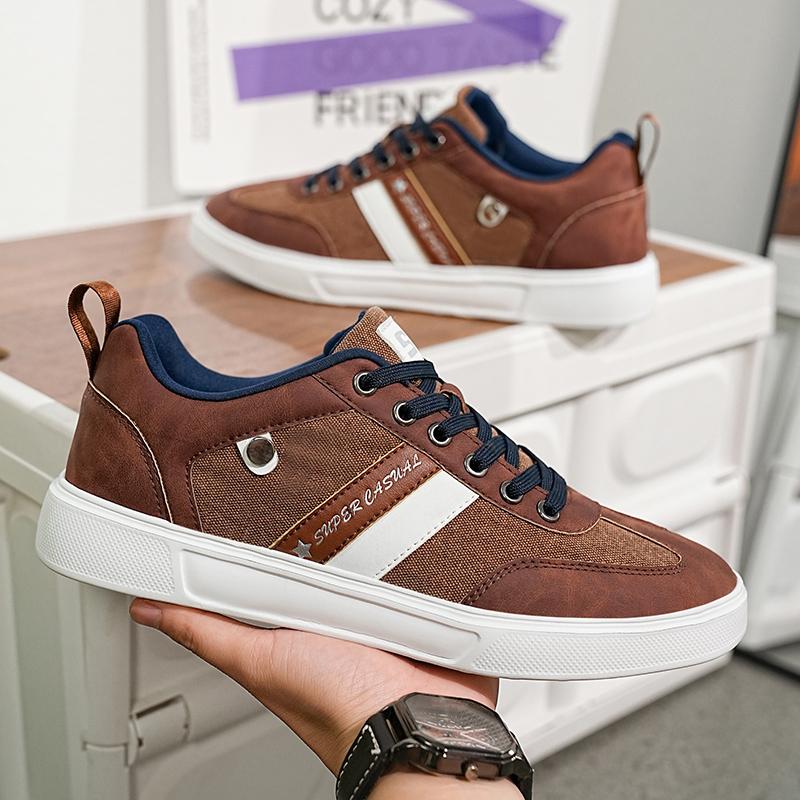 

Мужская повседневная обувь Кожаные кроссовки Спортивная обувь на шнуровке Дышащие кроссовки Эластичная лента Zapatillas Hombre большой размер 48 48