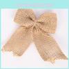 Festive Christmas Bow With Raw Linen Material Handmade Holiday Tree Decor