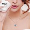 Heart Pendant Necklace Cubic Zirconia Inlaid Jewelry Gift Women Shape Fashion for Daily Life