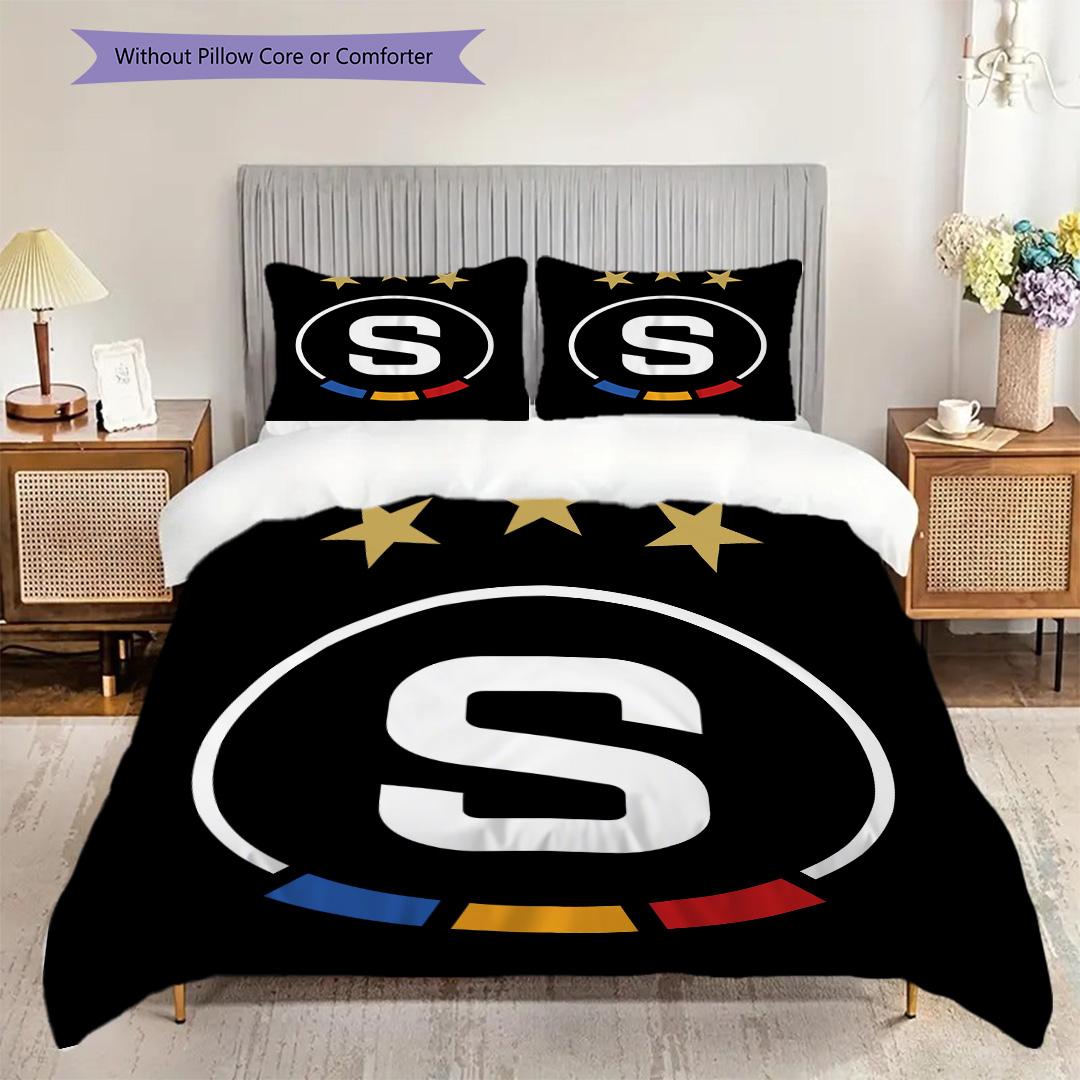 

AC Sparta Praha Pattern Bedding Quilt Set Quilt Cover Pillowcase Home Decoration Birthday Gift (1 * duvet cover + 2 * pillowcase, without core) 260x240cm