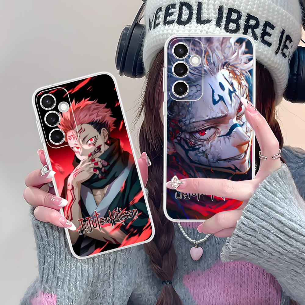 Jujutsu Kaisen Sukuna Mobile Phone Case for Samsung Galaxy S25 S24 S23 S22 S21Plus FE Ultra Clear Colorful Cover Pretty Luxury