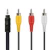 3.5mm to RCA Camcorder AV Audio Video Output Cable, 3 RCA to 3.5mm AV Input Cord Replacement for Sony TV TCL TV 5FT
