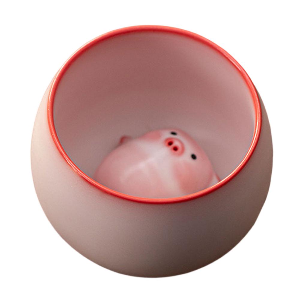 Ceramic Pig Bubble Blowing Cup Handmade Blow Bubbles Pig Ceramic Tea Pet Piggy Cartoon Tea Cup Unique Gift for Tea Drinkers