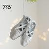 Dance Themed Christmas Tree Decor Glitter Ballet Shoes Ornament, Plastic Dancing Hanging Holiday Home Party Ornaments Decoration with Bow for
