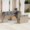 VidaXL Garden Lounge Set with Cushions 9 Pcs Beige Braided Resin 3223686