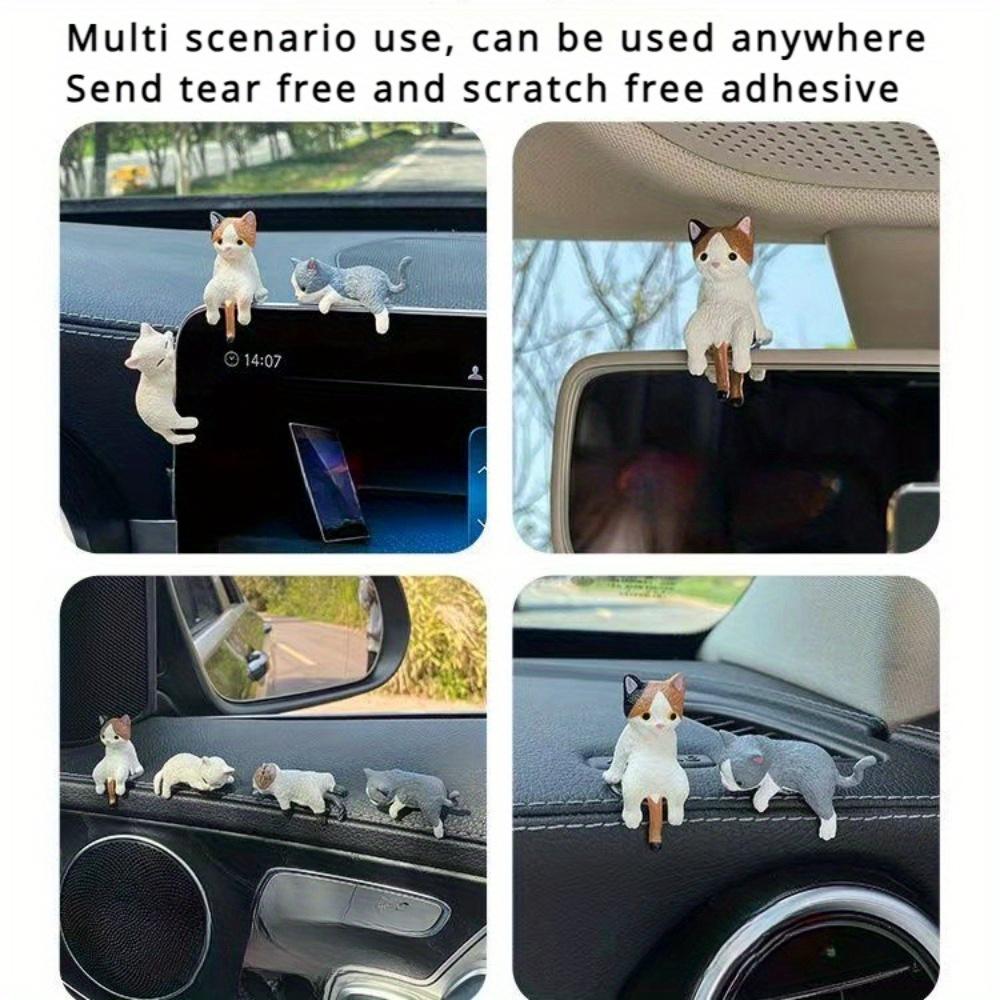 Whimsical Cat Resin Statue, Multi-Scene Adhesive Anime Party Decorations, No Power Required, Suitable for Car Dashboard and Aquarium Decoration