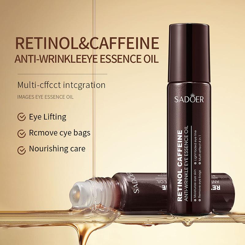 Olio Essenziale per Occhi 8ml Retinolo Caffeina Migliora Occhiaie e Borse Sotto gli Occhi