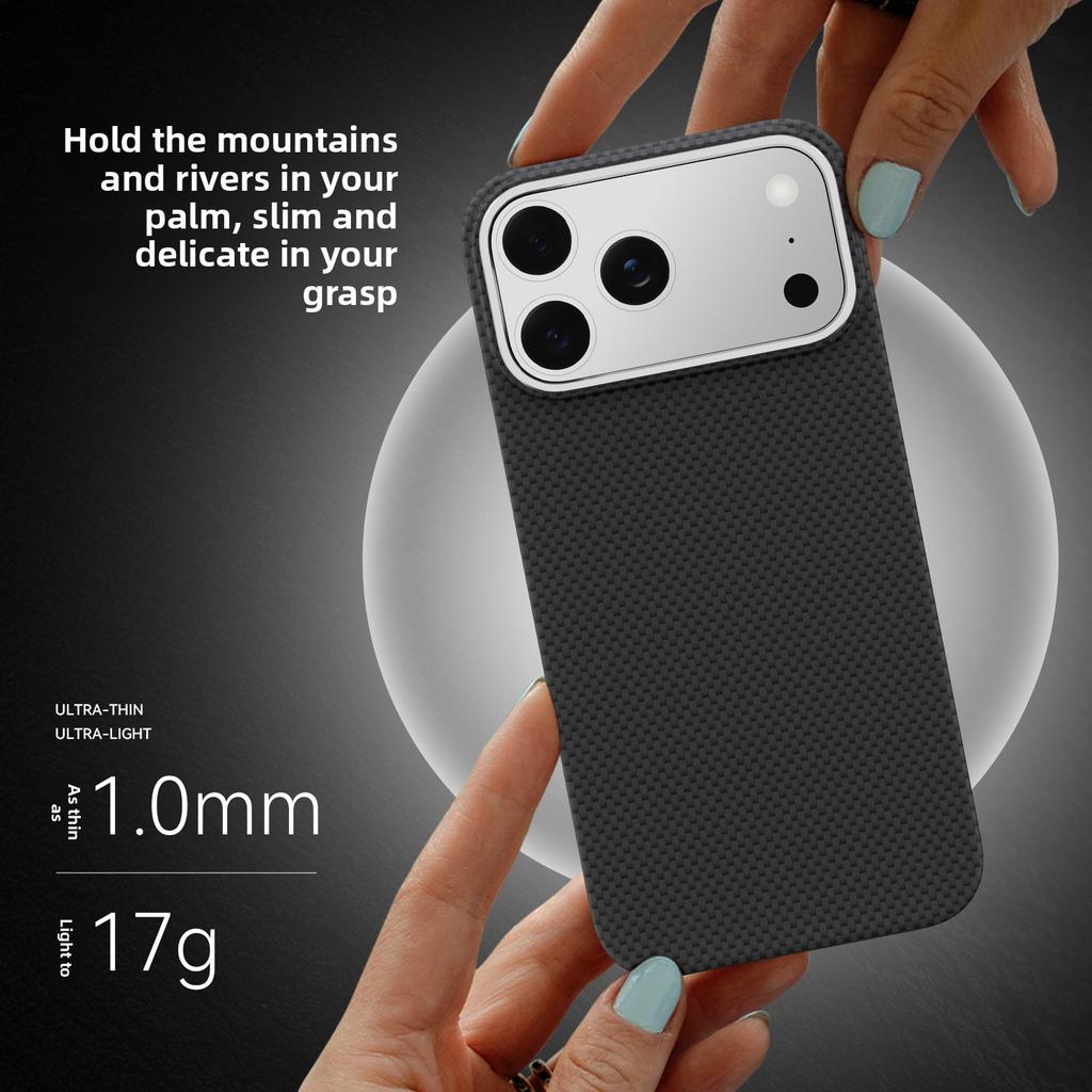 Luxury Magnetic Carbon Fiber Phone Case For iPhone 17 Pro Max 16 15 14 Comfortable Grip Shockproof Lightweight Business Cover