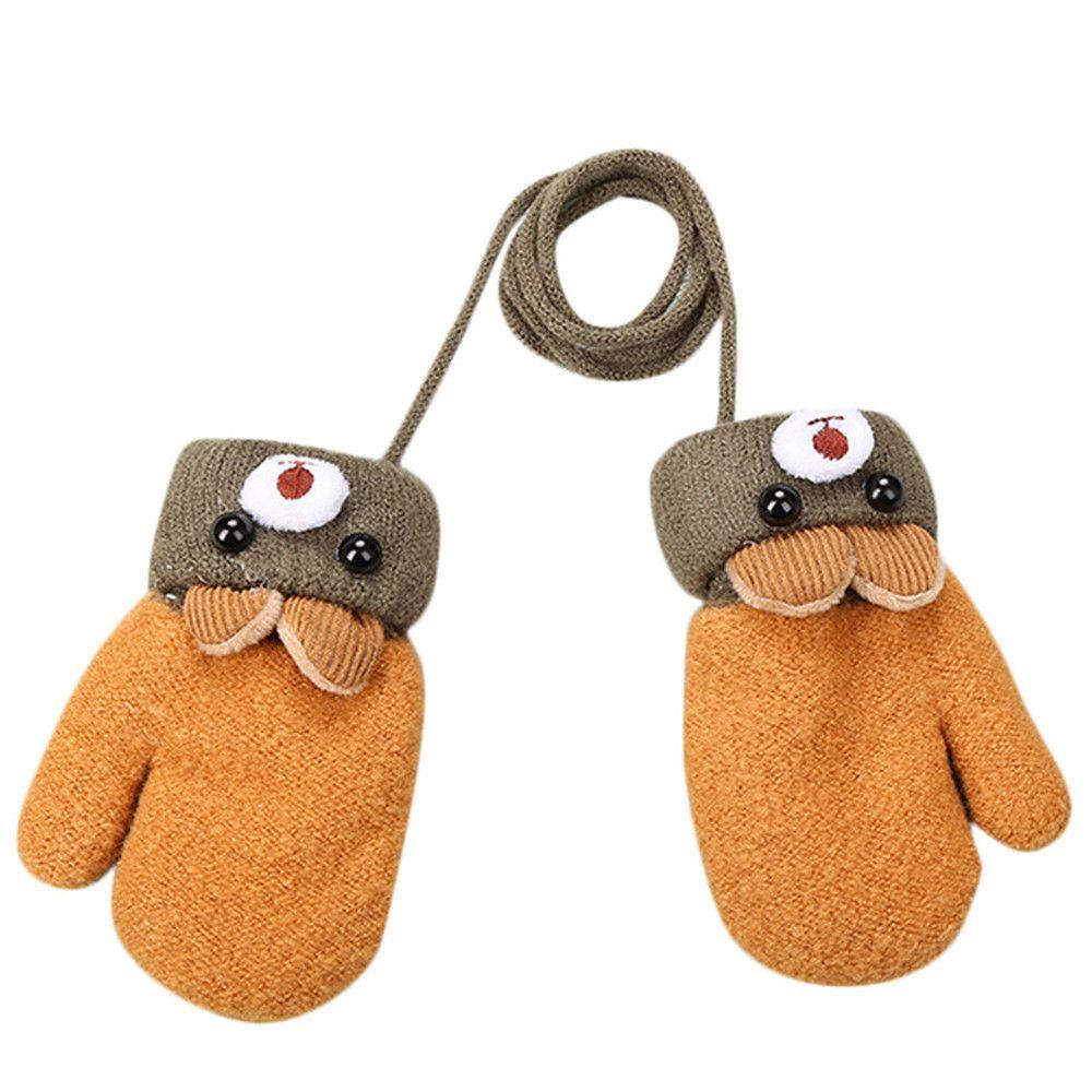 New Hot Elastic Boys Girls Cute Cartoon Kids Gloves Knitted Mittens Thick Warm