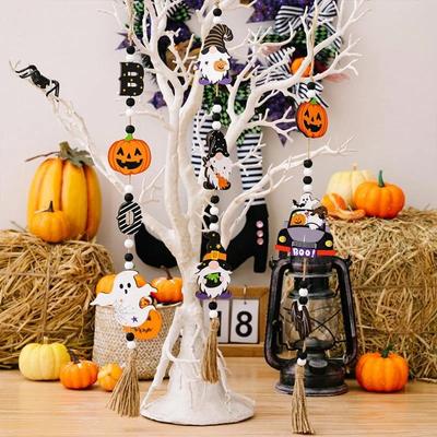 1 Pièce Pendentif Halloween Noël Fournitures de Fête à Domicile Décoration Fantôme Guirlande de Perles Sorcière Citrouille Chauve-souris Pour Mur Cadeau de Festival