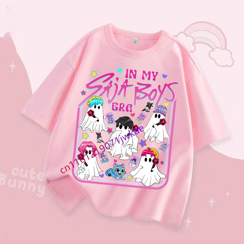 Dětské Hallowmas Oblečení s krátkým rukávem Dárek KPop Tričko Lovci démonů pro děti Kreslené tričko Top Bílé Kulatý výstřih Oblečení