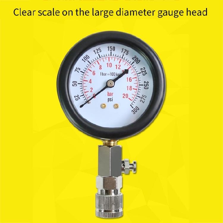 8Pcs Auto Tool Gauges Compression Tester Petrol Engine Pressure Gauges