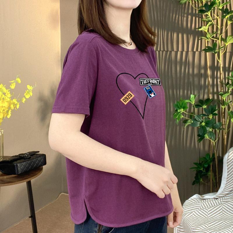 Trendy Women's Summer Short-Sleeve Printed T-Shirt: Loose, Slimming, Youthful, Fashionable Casual Wear