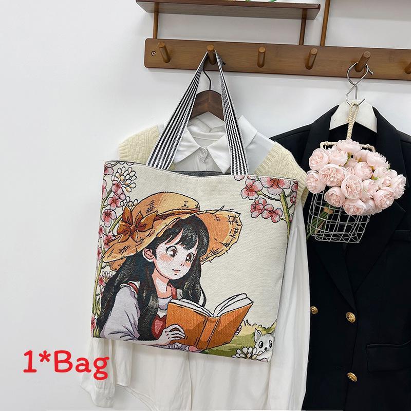 Embroidered Owl Bag With Canvas Material For Casual Daily Use
