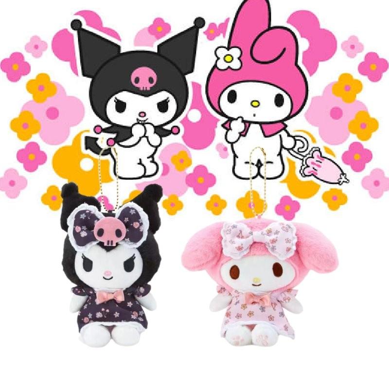 Adorable Kuromi Floral Dress Plush Hanger Sanrio New Japanese Style Collectible