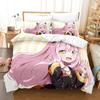 SPY×FAMILY Anime Bedding Set Anya Forger Quilt Cover Single Double Size With Pillowcase Boys Girls Bedspread