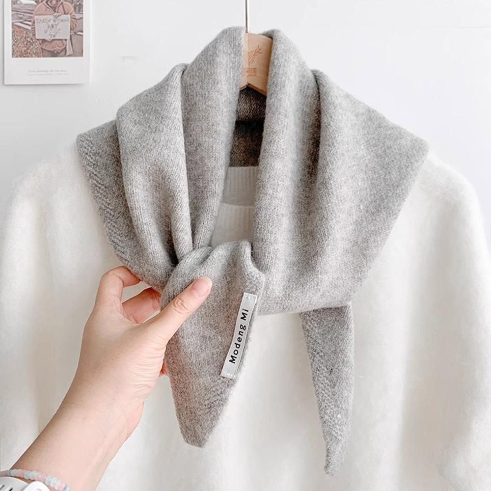New Wool Knitted Knitted Scarf Multi-functional Warm Triangular Scarf Women Headscarf Winter