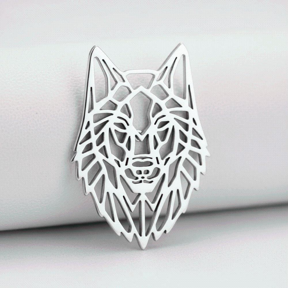 Wolf Suit Collar Badges Stainless Steel Phoenix Brooches Vintage Lapel Pins Decoration