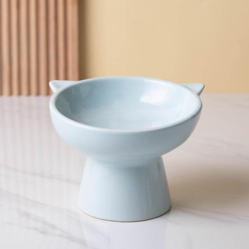Creative Ceramic Drinking Water Food Bowls, Anti Overturning Neck Protection, Large caliber, Cute Cat Bowl, Pets Supplies, 1Pc