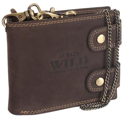 Cartera de cuero para hombre con cadena de Always Wild