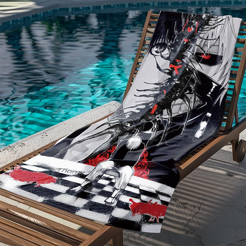 T-Tokyo Ghoul Kaneki Ken Microfiber Beach Towel Quick Dry Super Absorbent Sand Free Soft Oversized Bath Towels Beach Accessories