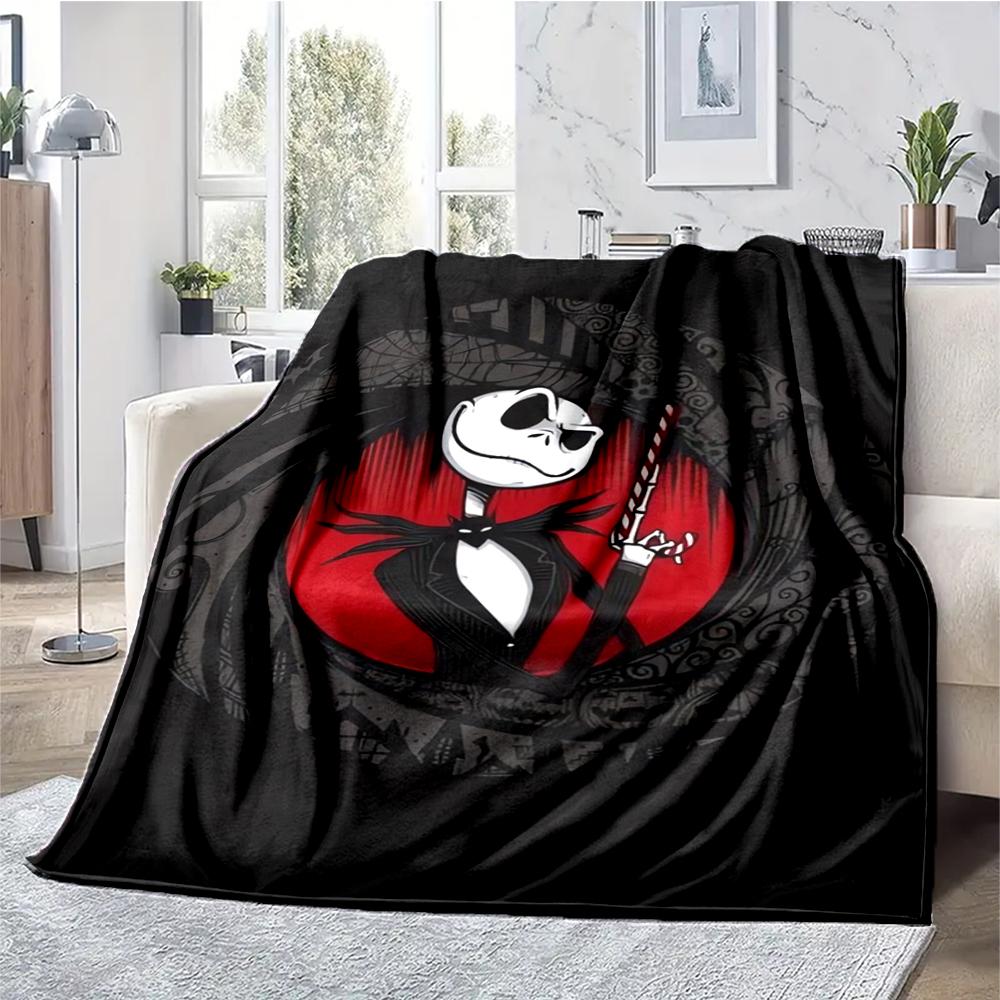 The Nightmare Before Christmas Theme Printed Blanket - Perfect for Couch, Bed, Travel & Outdoor Use | Machine Washable, Cozy & Durable.