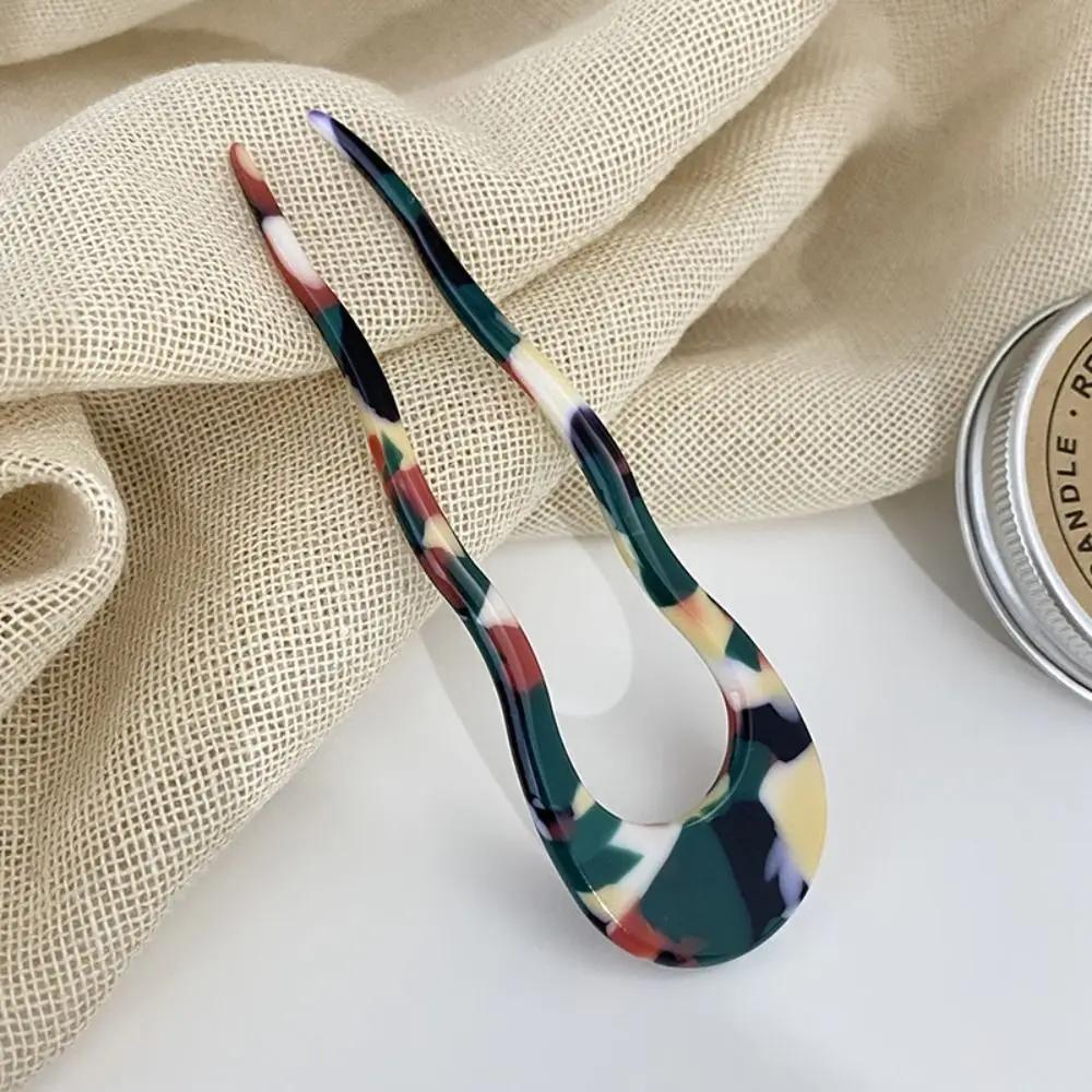 New Creative Design Hair Fork U-Shaped Hair Sticks Hairpins Resin Hair Styling Tools Hair Accessory Easy To Use