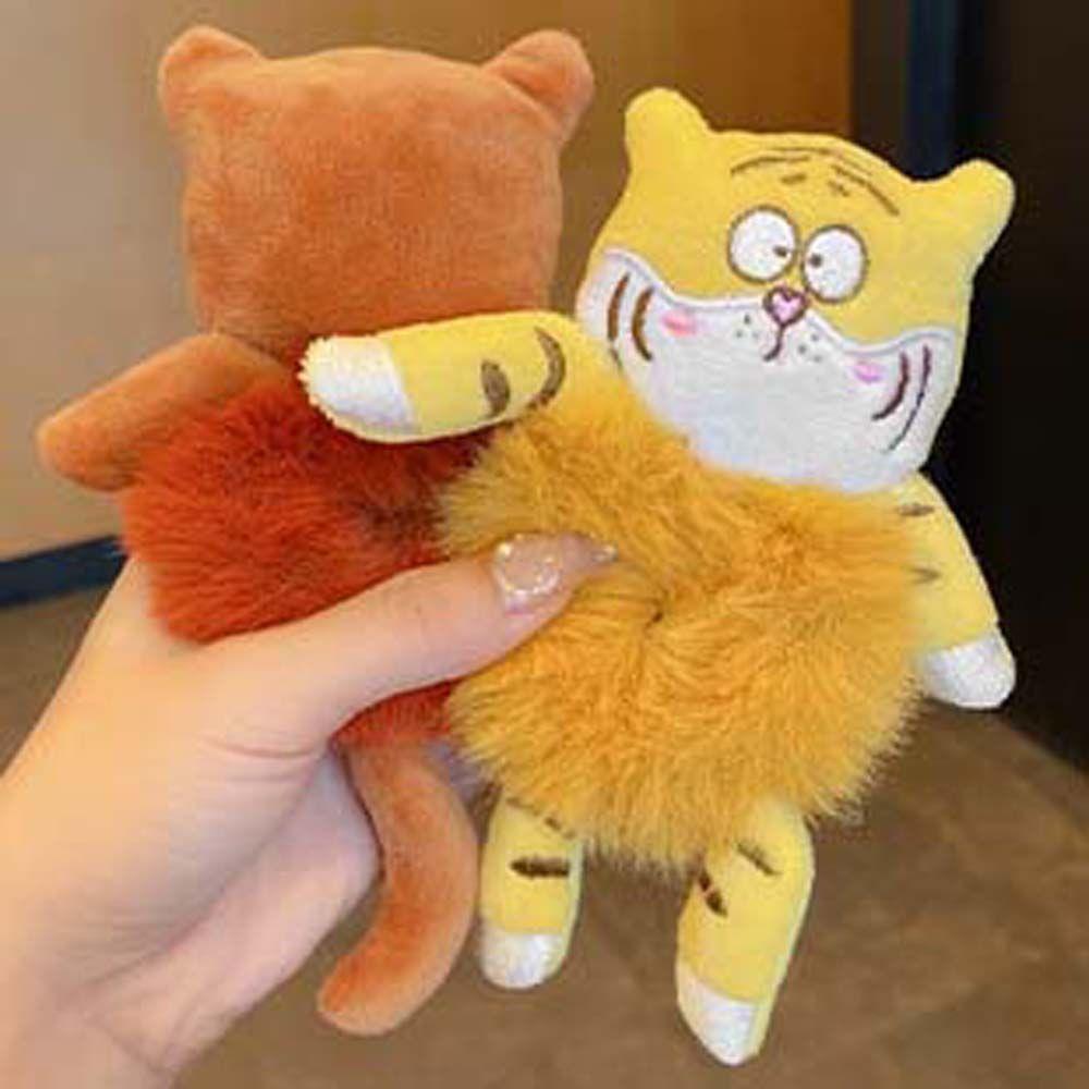 Kreslený tygr elastické gumičky do vlasů plyšová panenka tygří čelenky korejský styl tygří gumičky do vlasů gumičky do vlasů