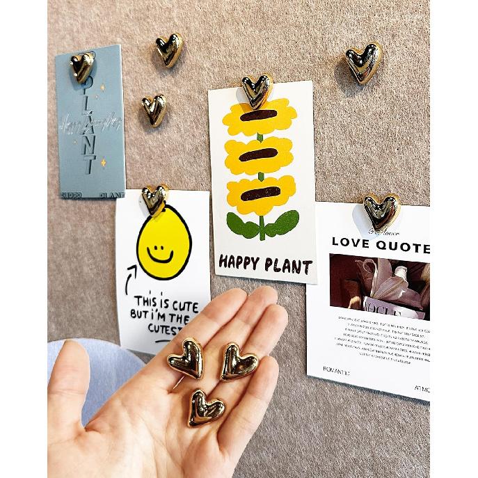 30 pcs - Heart Decorative P, Gold Cute P for Bulletin Board, Office or Home (30Pcs-Gold)