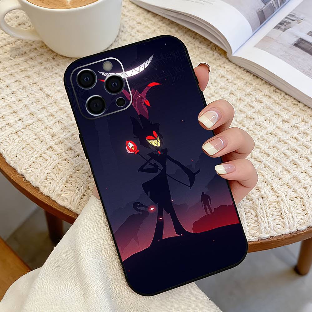Hazbin Hotel A-Alastor Phone Case For iPhone 17,16,15,14,13,12,11 Plus,Pro Max,XS,Soft Silicone Black Cover