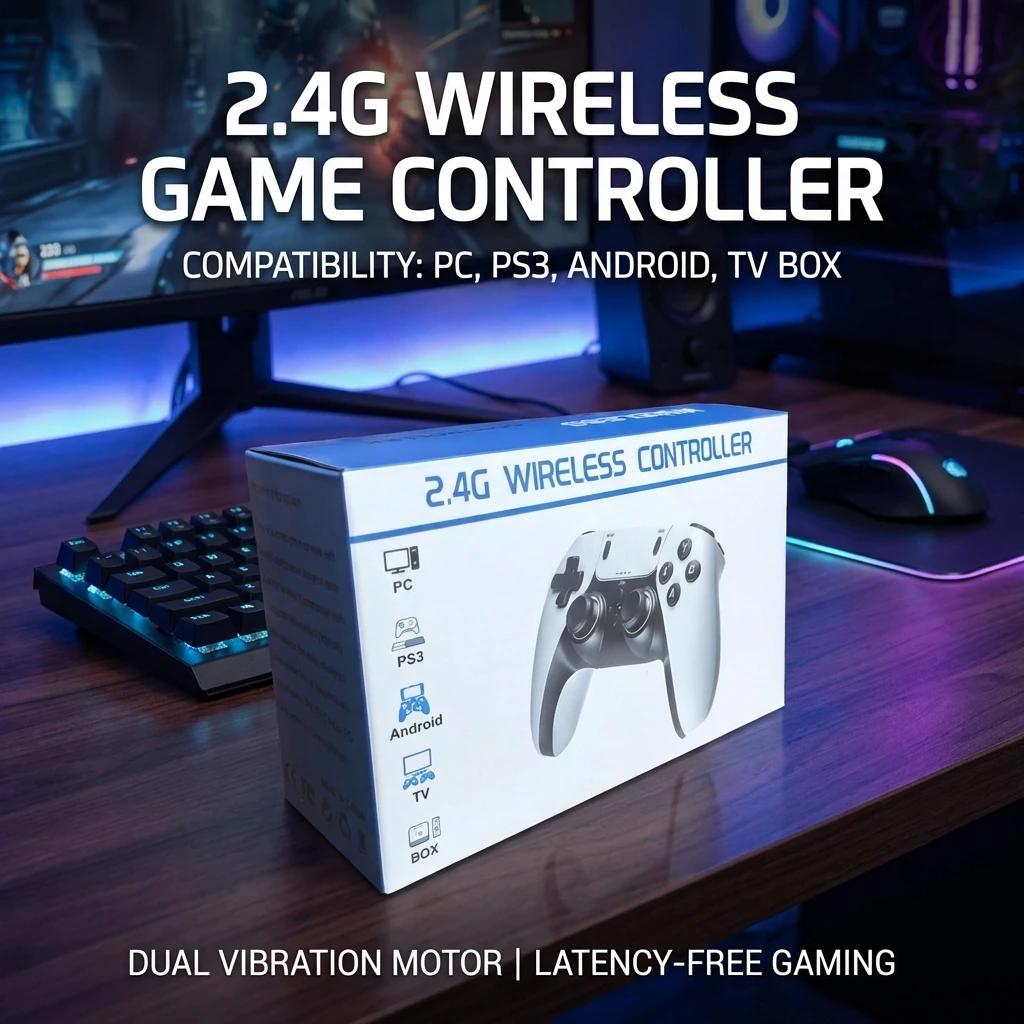 Gamepad 6 w 1 z podwójnymi wibracjami Bezprzewodowy kontroler do gier 2,4G dla Ps1 Ps2 Ps3 Pc Android Smart Tv Box Akcesoria do gier