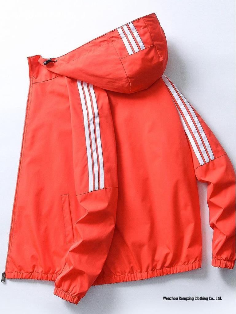 Men's Hooded Sport Jacket - Casual, Lightweight Spring/Autumn Outerwear for Teen Students