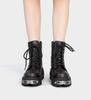 New Punk Women Platform Ankle Boots Female's Rock Round Toe Lace Up Fashion Retro Chunky Shoes Metal Decor Short Boots