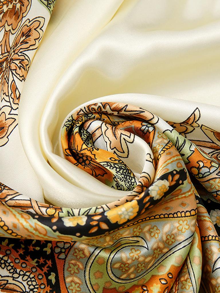 Eșarfe Pătrate de Mătase Femei Hijab Șaluri Print la Modă Batistă Femme Eșarfă de Cap Foulard Bandană Pareo de Plajă 90*90cm