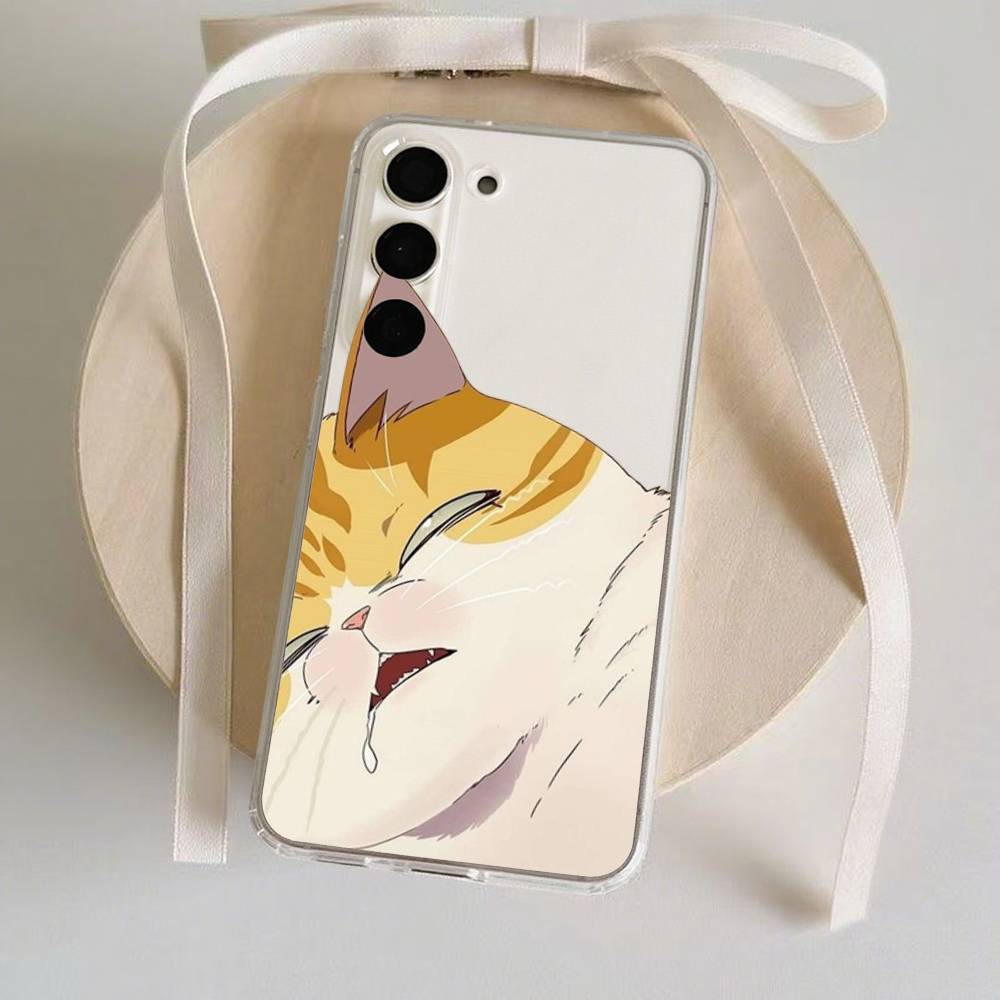Cartoon Cat Phone Case For Samsung Galaxy S21 S22 S23 S24 S25ULTRA FE Ultra Plus5G A52S Transparent Cover