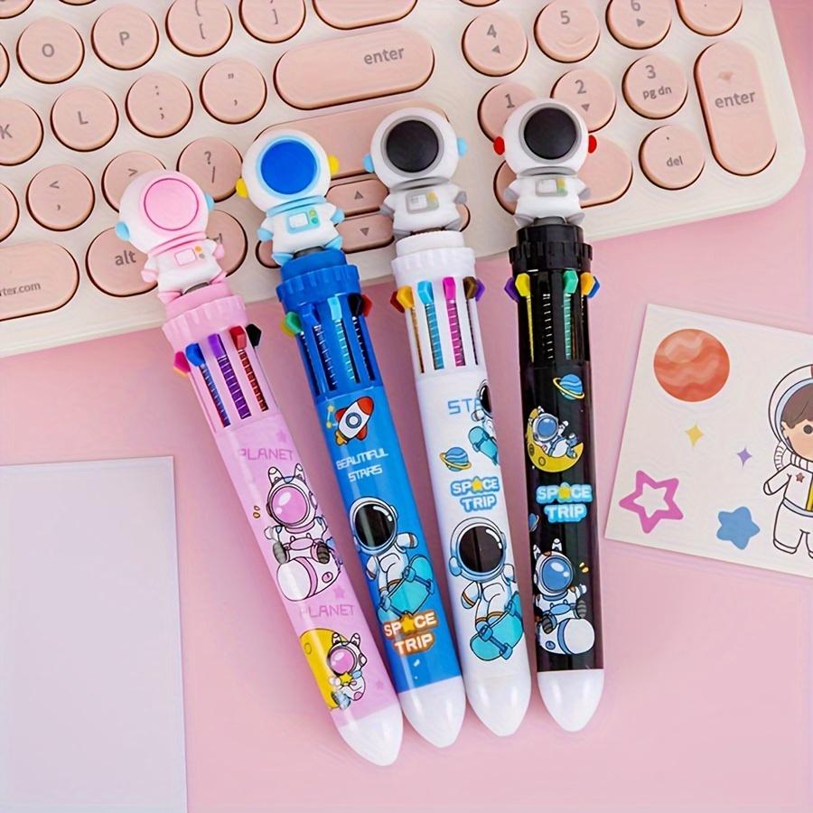 

4/ 8 шт. Многофункциональные шариковые ручки с разноцветными чернилами и дизайном астронавта, быстросохнущие, прочные, канцелярские товары, подарки, офисные и школьные принадлежности, сезон выпускных
