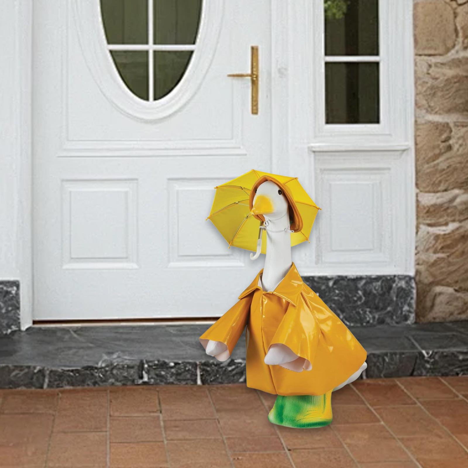 

Goose Outfit Outdoor Decoration for 23 Statue Goose Figurine Outfit Costume Raincoat for Garden Balcony Yard
