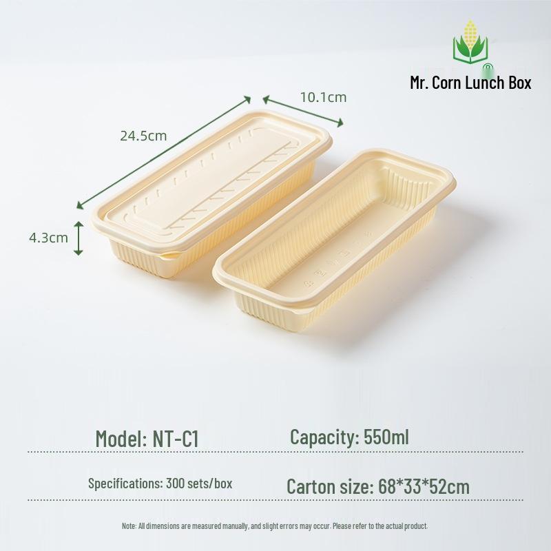 Eco-Friendly Corn Starch Single Compartment Lunch Box